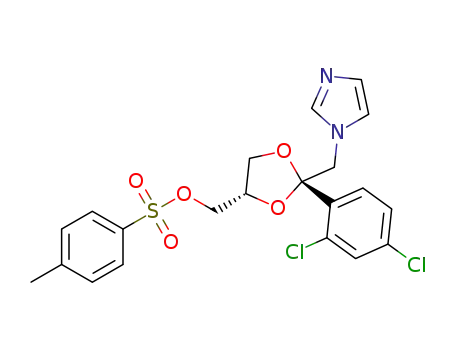 Molecular Structure of 134071-44-6 (cis-[2-(2,4-Dichlorophenyl)-2-(1H-imidazol-1-ylmethyl)-1,3-dioxolan-4-yl]methyl-4-methylbenzenesulphonate)