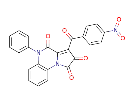 Molecular Structure of 389574-64-5 (Pyrrolo[1,2-a]quinoxaline-1,2,4(5H)-trione, 3-(4-nitrobenzoyl)-5-phenyl-)