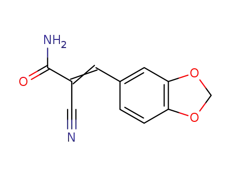 Molecular Structure of 10354-19-5 (3-(1,3-benzodioxol-5-yl)-2-cyanoprop-2-enamide)