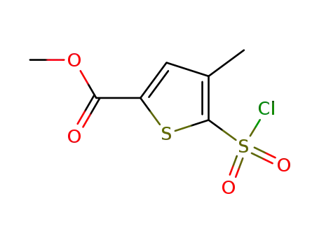 Molecular Structure of 423768-46-1 (METHYL 5-(CHLOROSULFONYL)-4-METHYL-2-THIOPHENECARBOXYLATE)