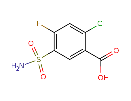 Molecular Structure of 4793-24-2 (2-CHLORO-4-FLUORO-5-SULFAMOYLBENZOIC ACID)
