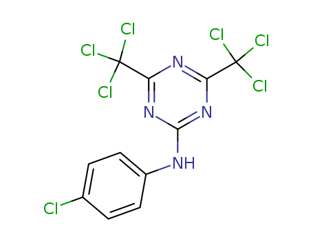 1,3,5-Triazin-2-amine, N-(4-chlorophenyl)-4,6-bis(trichloromethyl)-