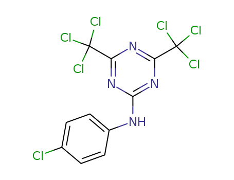 Molecular Structure of 3599-75-5 (N-(4-chlorophenyl)-4,6-bis(trichloromethyl)-1,3,5-triazin-2-amine)