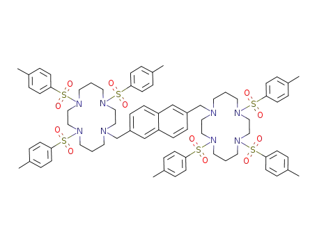 2,6-bis<4',8',11'-tris(p-toluenesulfonyl)-1',4',8',11'-tetraazacyclotetradecan-1'-ylmethyl>naphthalene