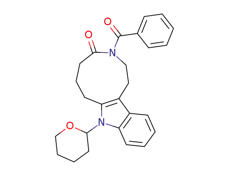 Molecular Structure of 80053-46-9 (Azonino[5,4-b]indol-4(1H)-one,
3-benzoyl-2,3,5,6,7,8-hexahydro-8-(tetrahydro-2H-pyran-2-yl)-)