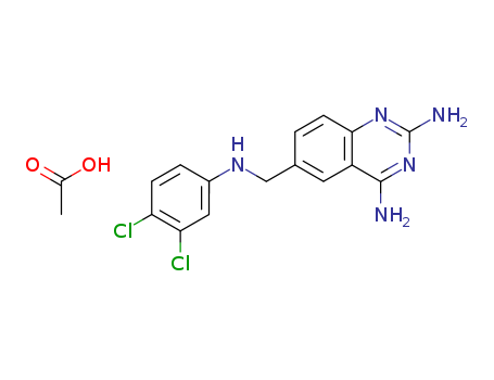 acetic acid; 6-[[(3,4-dichlorophenyl)amino]methyl]quinazoline-2,4-diamine cas  52128-16-2