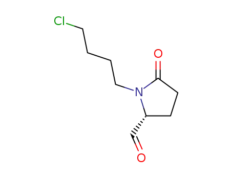 Molecular Structure of 540721-67-3 (2-Pyrrolidinecarboxaldehyde, 1-(4-chlorobutyl)-5-oxo-, (2R)-)
