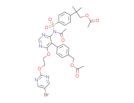 2-(4-(N-(5-acetoxymethyl)phenyl-(6-(2-((5-bromo-2-pyrimidinyl)oxy)ethoxy)-4-pyrimidinyl)-N-acetylsulfamoyl)phenyl)-2-methylpropyl acetate