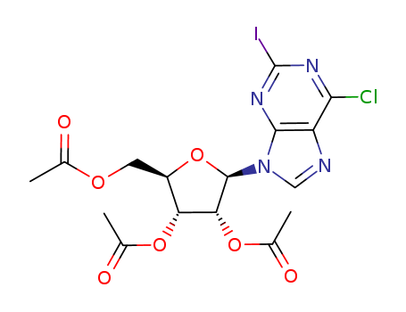 6-Chloro-2-iodo-9-(2,3,5-tri-O-acetyl)-beta-D-ribofuranosyl-9H-purine