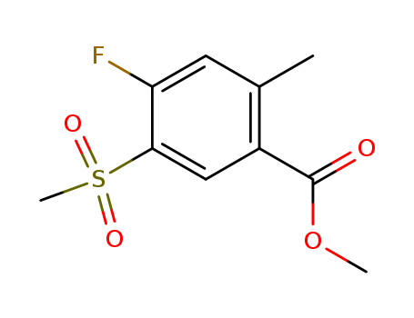 Molecular Structure of 190367-50-1 (Benzoic acid, 4-fluoro-2-methyl-5-(methylsulfonyl)-, methyl ester)