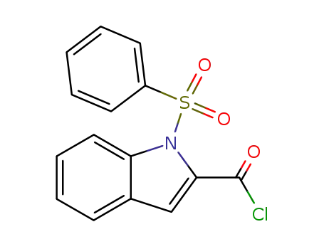 Molecular Structure of 342405-28-1 (1-(PHENYLSULFONYL)-1H-INDOLE-2-CARBONYL CHLORIDE)