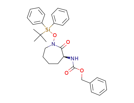 Molecular Structure of 171287-62-0 ([(S)-1-(tert-Butyl-diphenyl-silanyloxy)-2-oxo-azepan-3-yl]-carbamic acid benzyl ester)
