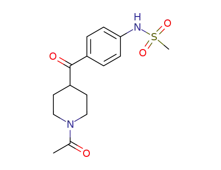 Molecular Structure of 113558-94-4 (Methanesulfonamide,N-[4-[(1-acetyl-4-piperidinyl)carbonyl]phenyl]-)