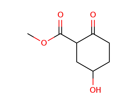 Molecular Structure of 113093-40-6 (Cyclohexanecarboxylic acid, 5-hydroxy-2-oxo-, methyl ester)