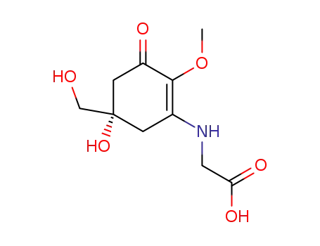Molecular Structure of 65318-21-0 (Glycine,N-[(5S)-5-hydroxy-5-(hydroxymethyl)- 2-methoxy-3-oxo-1-cyclohexen-1- yl]- )
