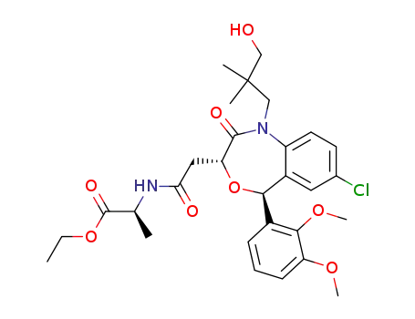Molecular Structure of 383662-10-0 (ethyl N-[[(3R,5S)-7-chloro-5-(2,3-dimethoxyphenyl)-1-(3-hydroxy-2,2-dimethylpropyl)-2-oxo-1,2,3,5-tetrahydro-4,1-benzoxazepin-3-yl]acetyl]-L-alaninate)