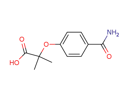 Molecular Structure of 121809-54-9 (2-(4-CARBAMOYLPHENOXY)-2-METHYLPROPIONIC ACID)