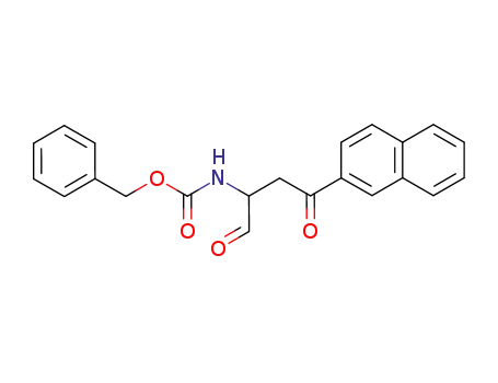 Molecular Structure of 591248-55-4 (Carbamic acid, [1-formyl-3-(2-naphthalenyl)-3-oxopropyl]-, phenylmethyl
ester)