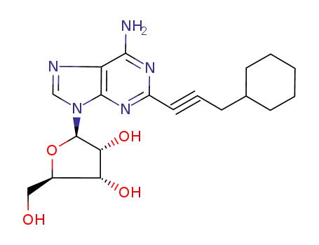 Molecular Structure of 141345-13-3 (Adenosine, 2-(3-cyclohexyl-1-propynyl)-)