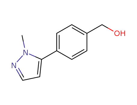 Molecular Structure of 179055-18-6 ([4-(1-Methyl-1H-pyrazol-5-yl)phenyl]methanol)