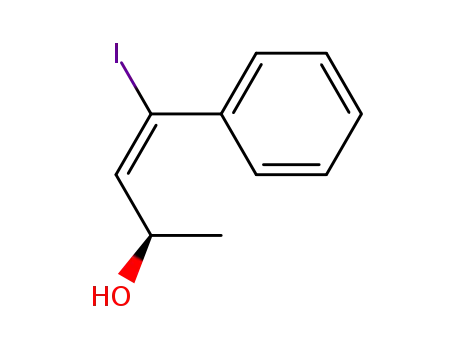 Molecular Structure of 570368-41-1 (3-Buten-2-ol, 4-iodo-4-phenyl-, (2R,3E)-)