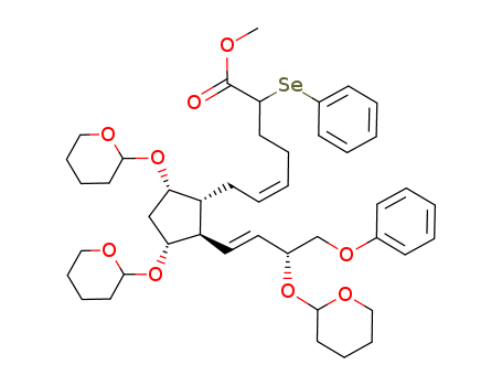 62524-93-0,7-[3,5-Bis[(tetrahydro-2H-pyran-2-yl)oxy]-2-[4-phenoxy-3-[(tetrahydro-2H-pyran-2-yl)oxy]-1-butenyl]cyclopentyl]-2-phenylseleno-5-heptenoic acid methyl ester,