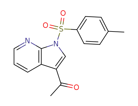 Molecular Structure of 341998-53-6 (Ethanone, 1-[1-[(4-methylphenyl)sulfonyl]-1H-pyrrolo[2,3-b]pyridin-3-yl]-)
