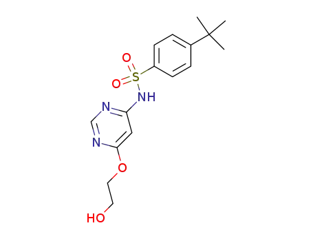 Molecular Structure of 169677-47-8 (Benzenesulfonamide,
4-(1,1-dimethylethyl)-N-[6-(2-hydroxyethoxy)-4-pyrimidinyl]-)