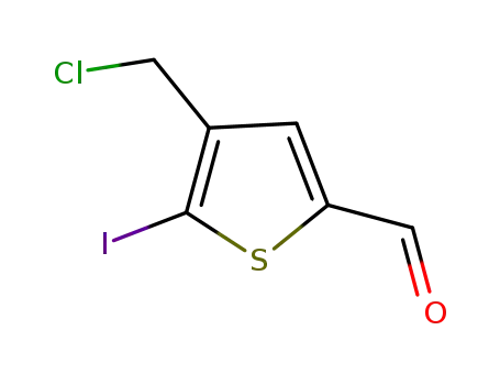 Molecular Structure of 1415116-87-8 (4-chloromethyl-5-iodothiophene-2-carbaldehyde)