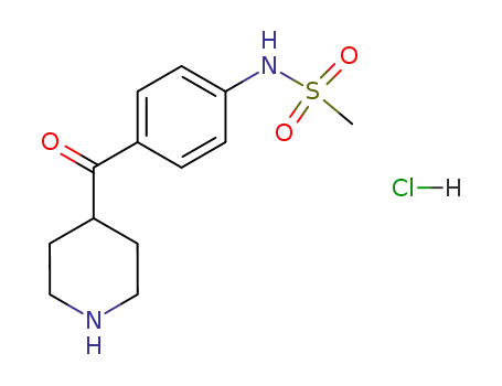 Molecular Structure of 113559-02-7 (Methanesulfonamide, N-[4-(4-piperidinylcarbonyl)phenyl]-,hydrochloride (1:1))