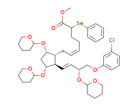 7-(2-(4-(3-CHLOROPHENOXY)-3-((TETRA-HYDRO-2H-PYRAN-2-YL)OXY)-1-BUTENYL)-3,5-BIS((TETRAHYDRO-2H-PYRAN-2-YL)OXY) CYCLOPENTYL)-2-(PHENYL-SELENO)-5-HEPTENOIC ACID METHYL ESTER