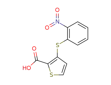 Molecular Structure of 104636-58-0 (2-Thiophenecarboxylic acid, 3-[(2-nitrophenyl)thio]-)