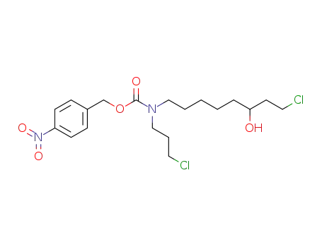 Molecular Structure of 120476-76-8 ((8-Chloro-6-hydroxy-octyl)-(3-chloro-propyl)-carbamic acid 4-nitro-benzyl ester)