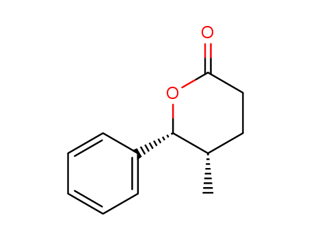 Molecular Structure of 111120-85-5 (2H-Pyran-2-one, tetrahydro-5-methyl-6-phenyl-, (5R,6S)-rel-)