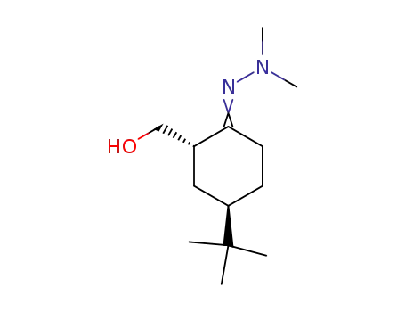 Cyclohexanone, 4-(1,1-dimethylethyl)-2-(hydroxymethyl)-,
dimethylhydrazone, trans-