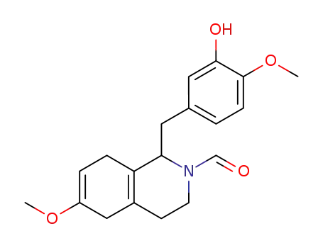 Molecular Structure of 58780-17-9 (5-(2-formyl-6-methoxy-1,2,3,4,5,8-hexahydro-isoquinolin-1-ylmethyl)-2-methoxy-phenol)