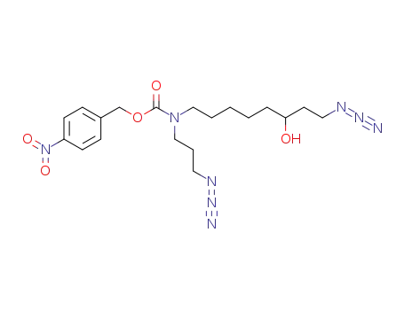 Molecular Structure of 120476-78-0 ((8-Azido-6-hydroxy-octyl)-(3-azido-propyl)-carbamic acid 4-nitro-benzyl ester)