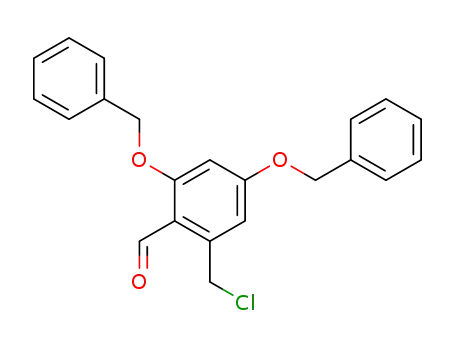 Molecular Structure of 676604-46-9 (Benzaldehyde, 2-(chloromethyl)-4,6-bis(phenylmethoxy)-)