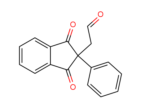 Molecular Structure of 104079-37-0 (1H-Indene-2-acetaldehyde, 2,3-dihydro-1,3-dioxo-2-phenyl-)