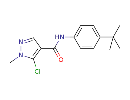 Molecular Structure of 618446-18-7 (1H-Pyrazole-4-carboxamide,
5-chloro-N-[4-(1,1-dimethylethyl)phenyl]-1-methyl-)