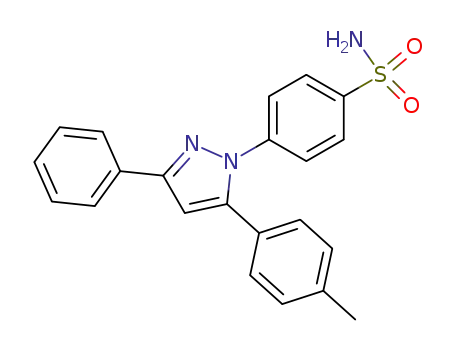Molecular Structure of 111607-61-5 (Benzenesulfonamide, 4-[5-(4-methylphenyl)-3-phenyl-1H-pyrazol-1-yl]-)