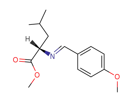 Molecular Structure of 73995-61-6 ((S)-2-{[1-(4-Methoxy-phenyl)-meth-(E)-ylidene]-amino}-4-methyl-pentanoic acid methyl ester)