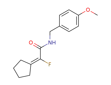 Molecular Structure of 777946-24-4 (Acetamide, 2-cyclopentylidene-2-fluoro-N-[(4-methoxyphenyl)methyl]-)