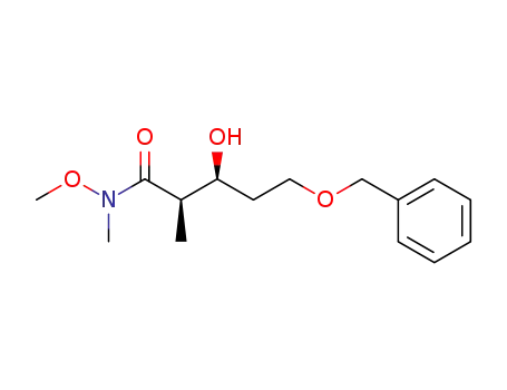 Molecular Structure of 179945-11-0 ((2R,3S)-5-(benzyloxy)-3-hydroxy-N-methoxy-N,2-dimethylpentanamide)