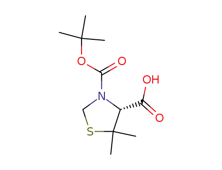 Molecular Structure of 117918-23-7 (BOC-(R)-5,5-DIMETHYLTHIAZOLIDINE-4-CARBOXYLIC ACID)