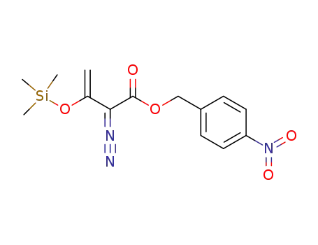 Molecular Structure of 93788-47-7 (3-Butenoic acid, 2-diazo-3-[(trimethylsilyl)oxy]-, (4-nitrophenyl)methyl
ester)