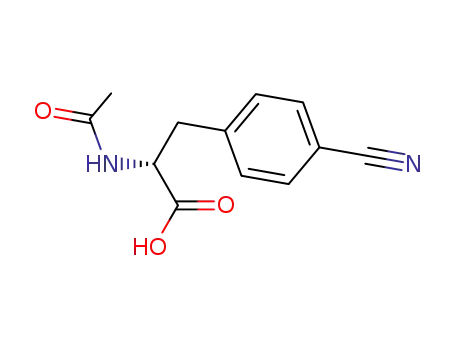 Molecular Structure of 146664-09-7 ((R)-2-ACETYLAMINO-3-(4-CYANO-PHENYL)-PROPIONIC ACID)