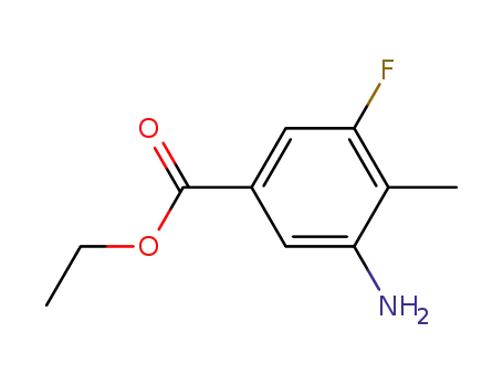 Molecular Structure of 713-47-3 (Benzoic acid,3-amino-5-fluoro-4-methyl-, ethyl ester)