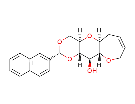 Molecular Structure of 784157-67-1 ((2R,4aR,5aS,10aR,11R,11aS)-2-(naphthalen-2-yl)-4,4a,5a,6,9,10a,11,11a-octahydro-[1,3]dioxino[40,50:5,6]pyrano[3,2-b]oxepin-11-ol)