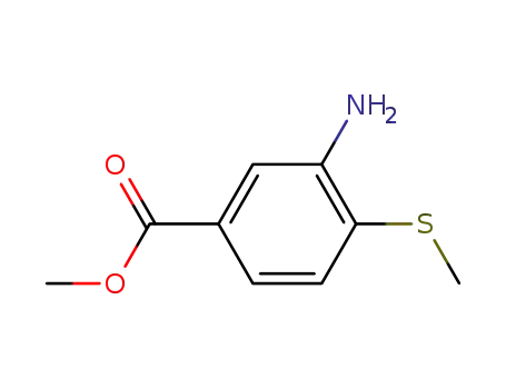 Molecular Structure of 141238-13-3 (Benzoic acid, 3-amino-4-(methylthio)-, methyl ester (9CI))